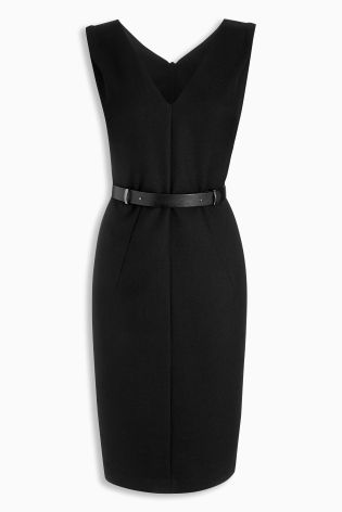 Black Textured Bodycon Dress